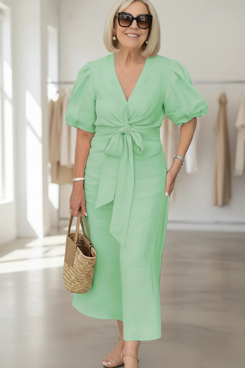 SELENA - V-NECK DRESS