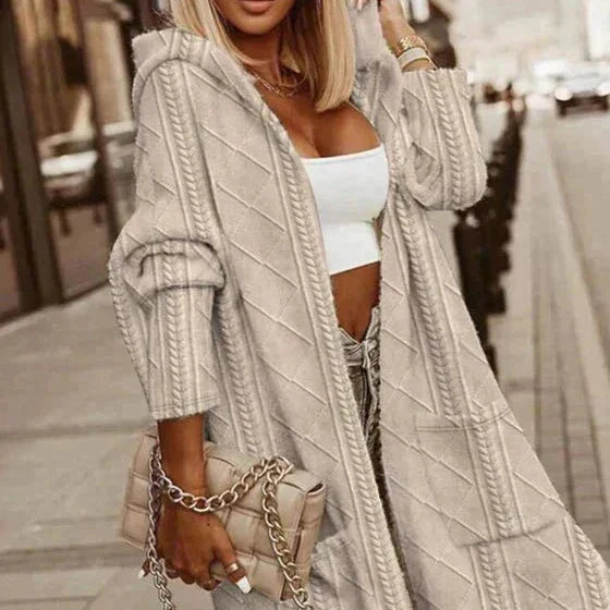 JELONE – EXTENDED LENGTH HOODED CARDIGAN