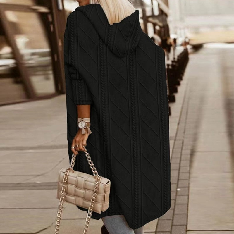 JELONE – EXTENDED LENGTH HOODED CARDIGAN